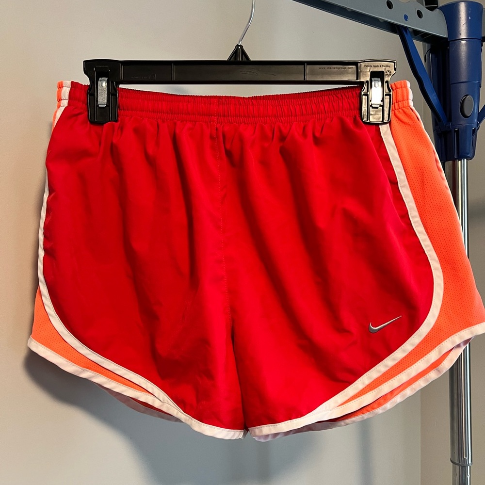 Nike tempo running athletic short dri fit red orange white